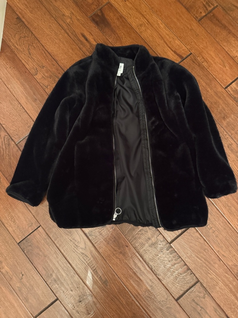 Girls GAP Kids Black Faux Fur Jacket size medium 8-10